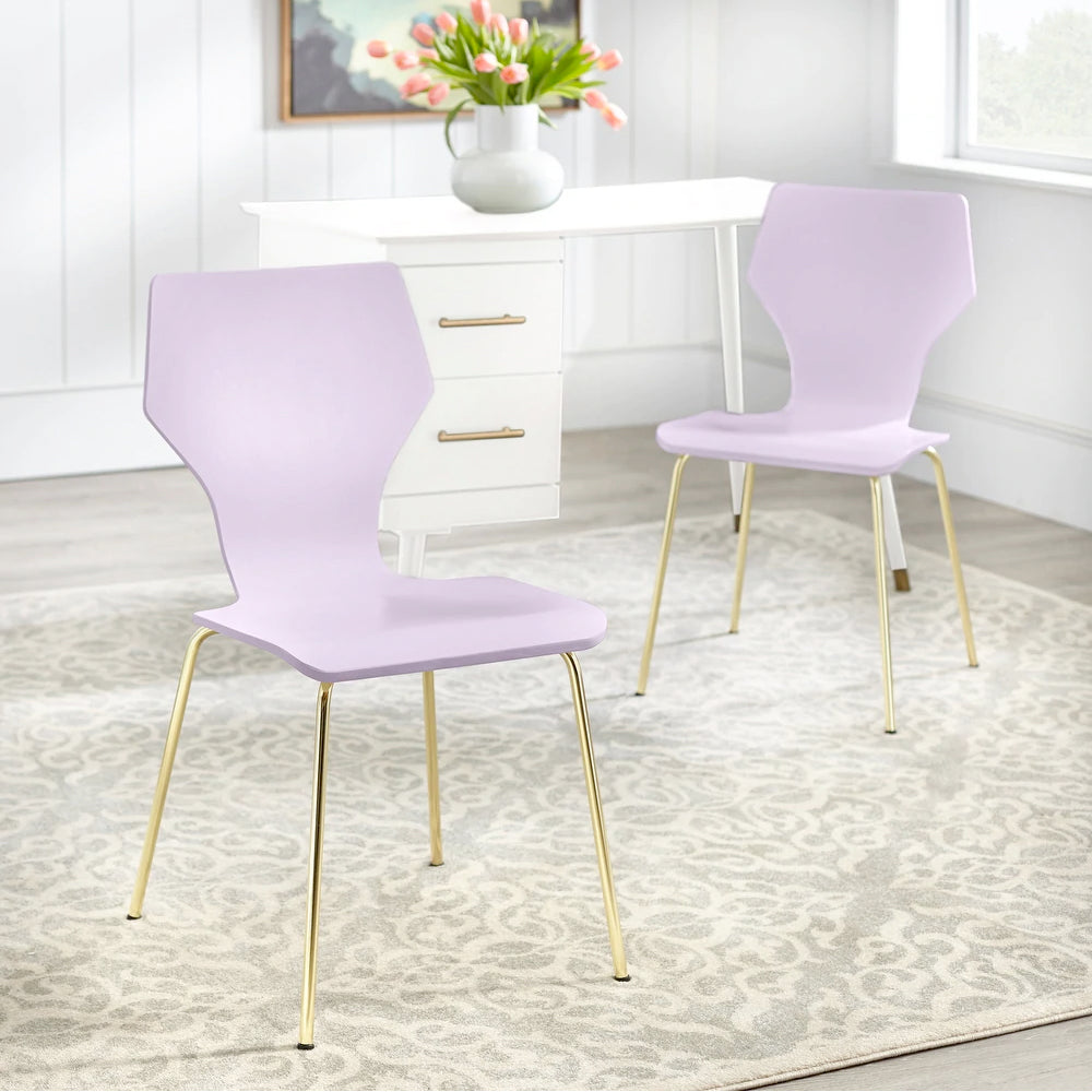angelo:HOME Dining Chairs - Enna Bentwood/Metal set of 2 (Lilac)